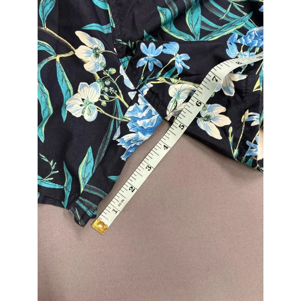 MENS OLD NAVY SWIM TRUNKS Shorts Draw String lined BLUE Flowers Hawaiian Small